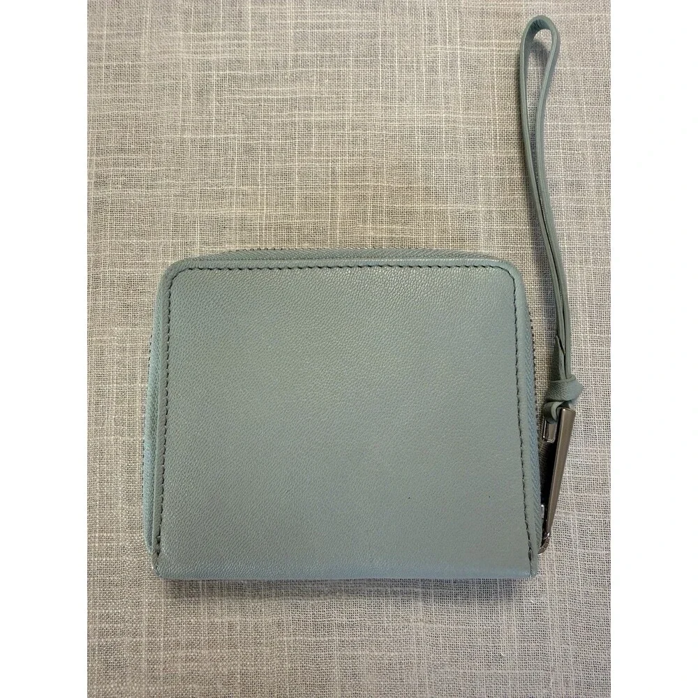 Margot New York Dana Small Zip Around Wallet Light Blue Spring EUC